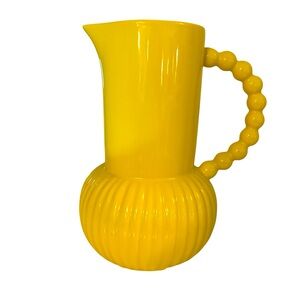 Tabitha Brown for Target Yellow Pitcher Vase Stoneware Boho 9.75 “ Tall Like New